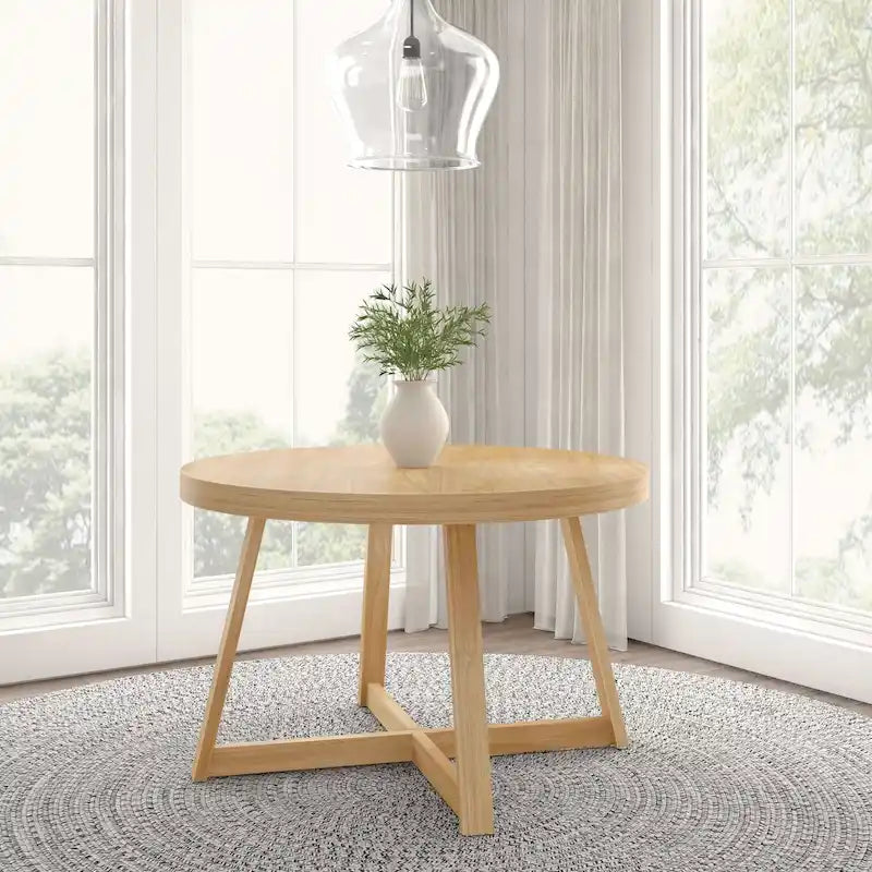 Table à manger ronde classique en bois massif - 47