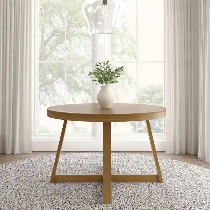 Table à manger ronde classique en bois massif - 47