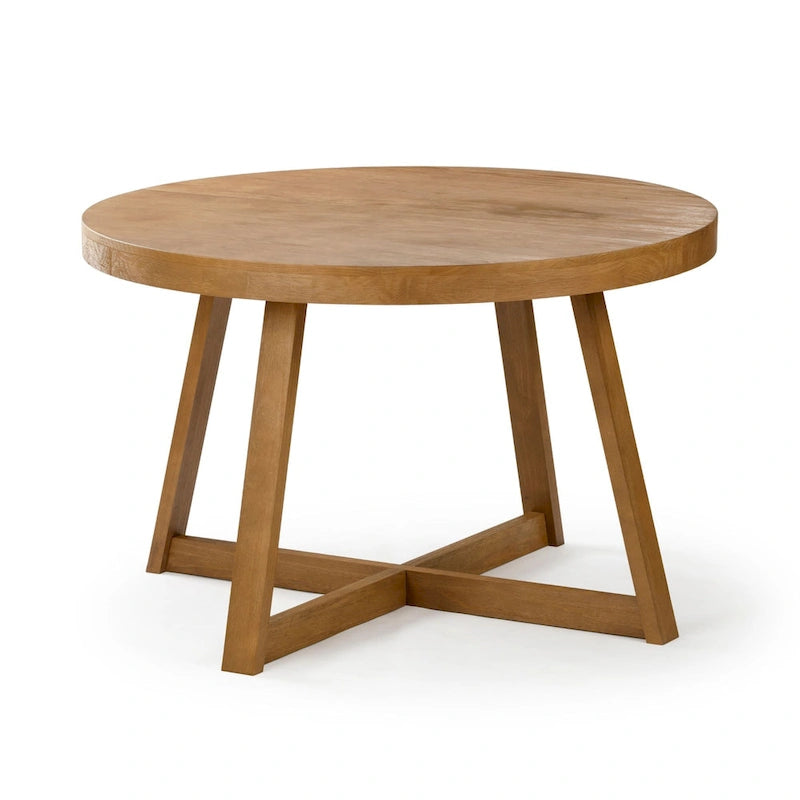 Table à manger ronde classique en bois massif - 47
