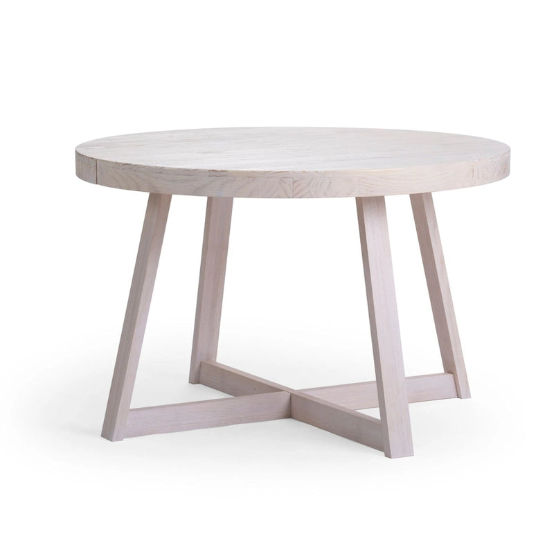 Table à manger ronde classique en bois massif - 47