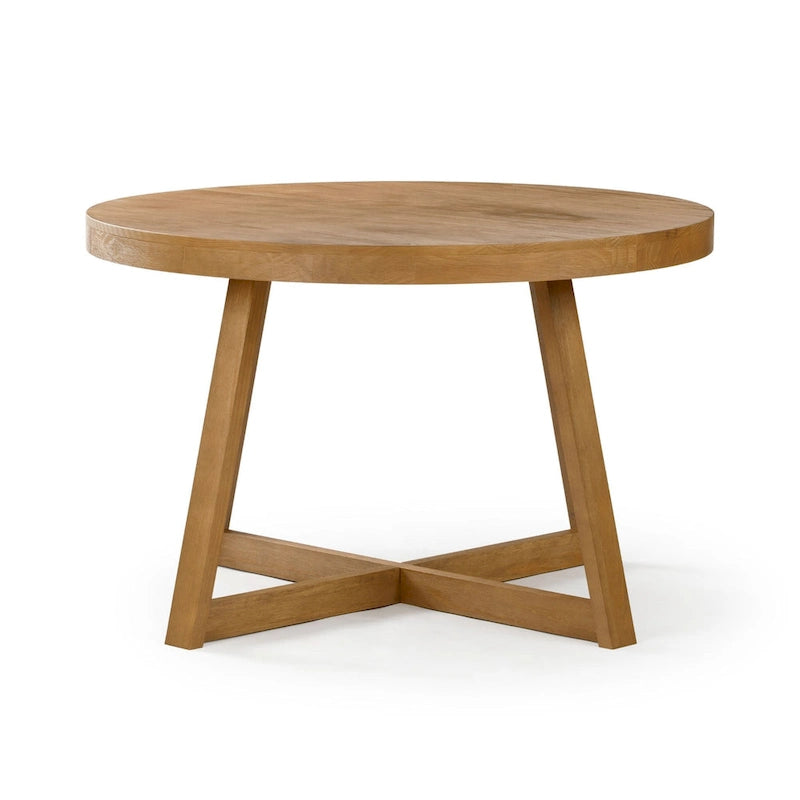 Table à manger ronde classique en bois massif - 47