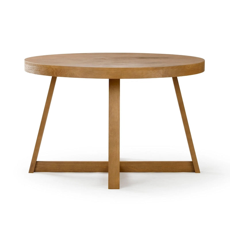 Table à manger ronde classique en bois massif - 47