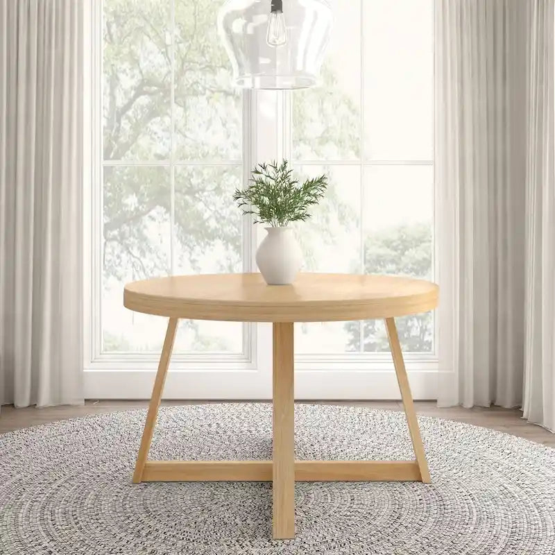 Table à manger ronde classique en bois massif - 47