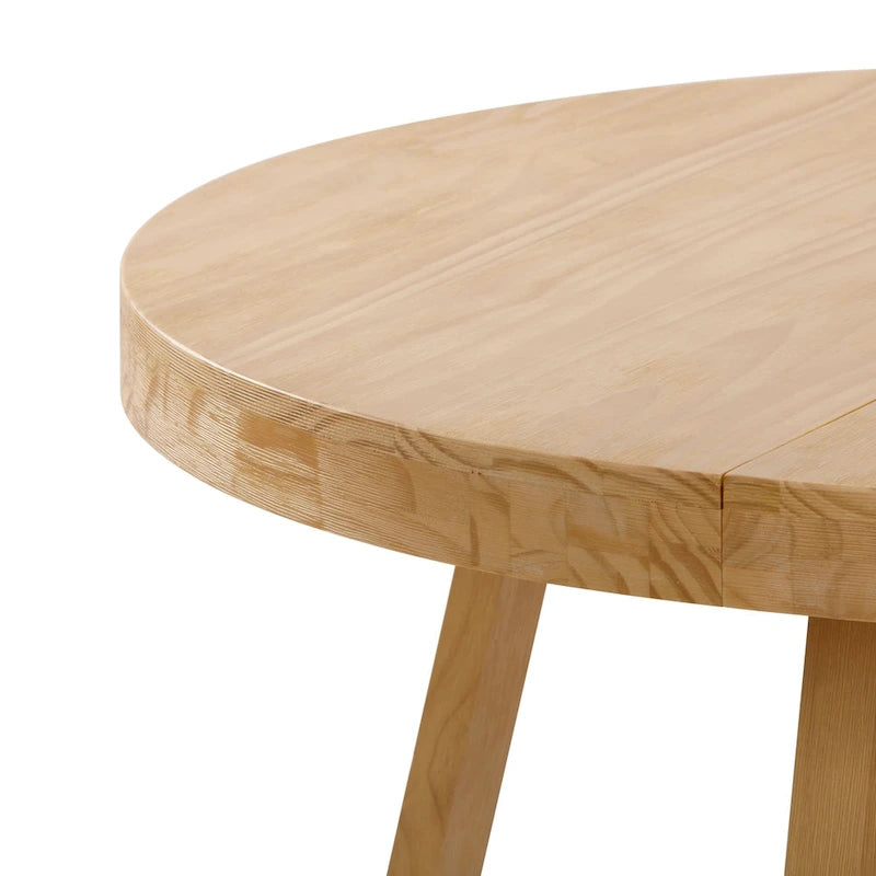 Table à manger ronde classique en bois massif - 47