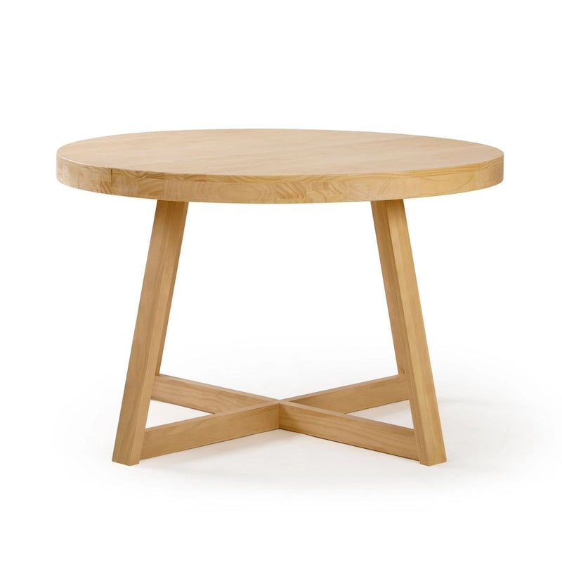Table à manger ronde classique en bois massif - 47