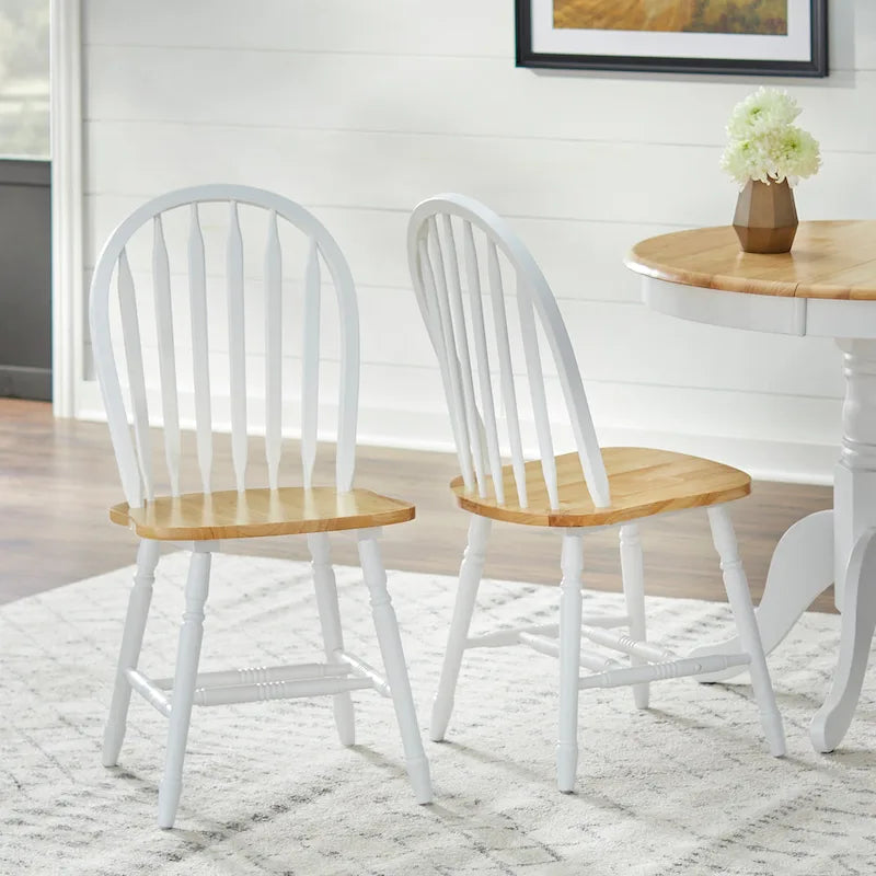 Chaises de salle à manger à barreaux en bois massif (Lot de 2)
