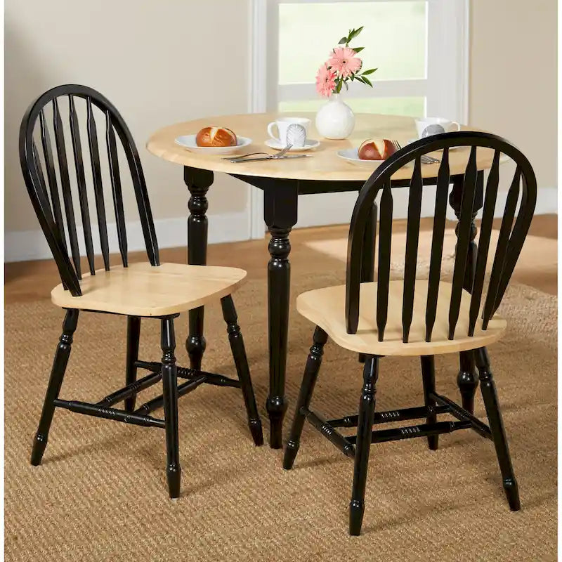 Chaises de salle à manger à barreaux en bois massif (Lot de 2)