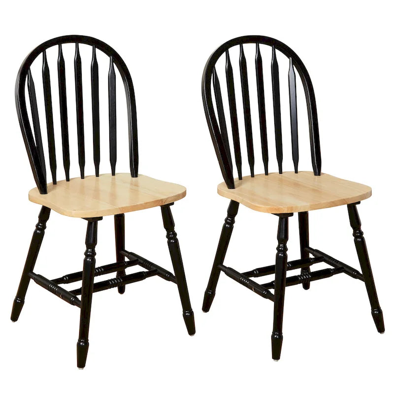 Chaises de salle à manger à barreaux en bois massif (Lot de 2)