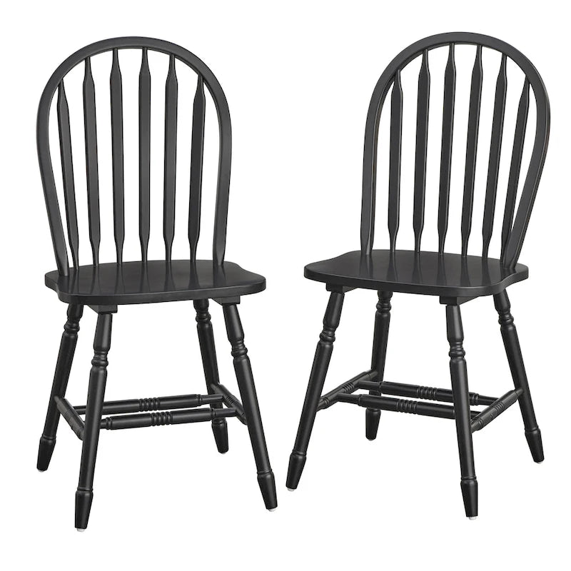 Chaises de salle à manger à barreaux en bois massif (Lot de 2)