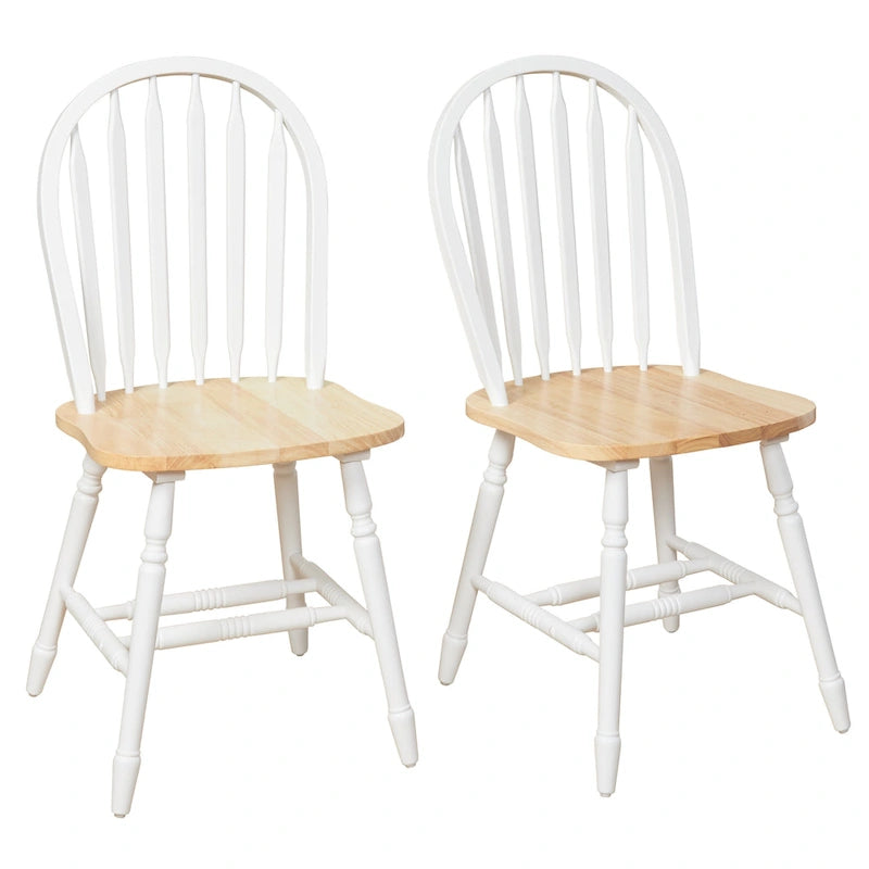 Chaises de salle à manger à barreaux en bois massif (Lot de 2)