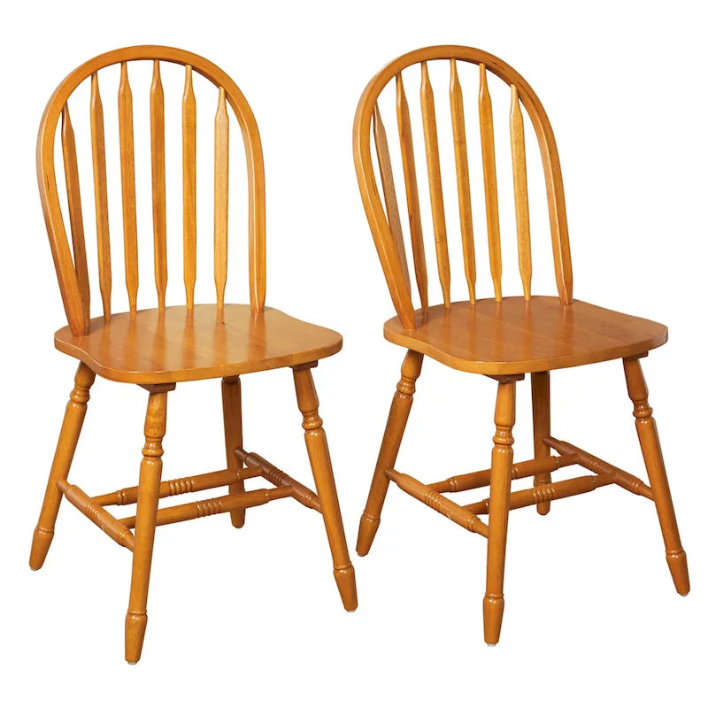 Chaises de salle à manger à barreaux en bois massif (Lot de 2)