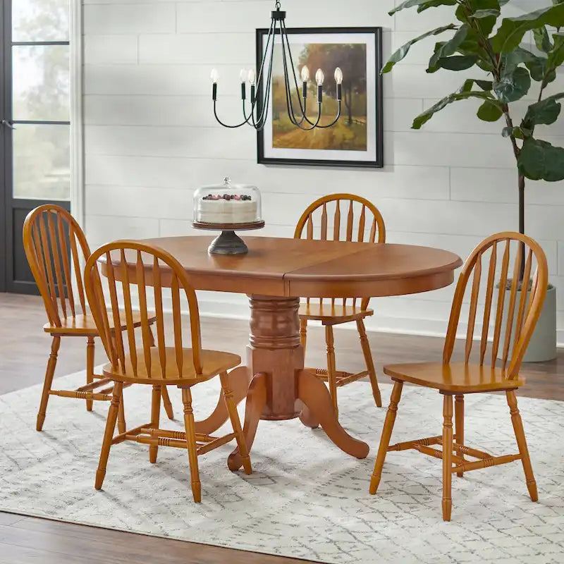 Chaises de salle à manger à barreaux en bois massif (Lot de 2)