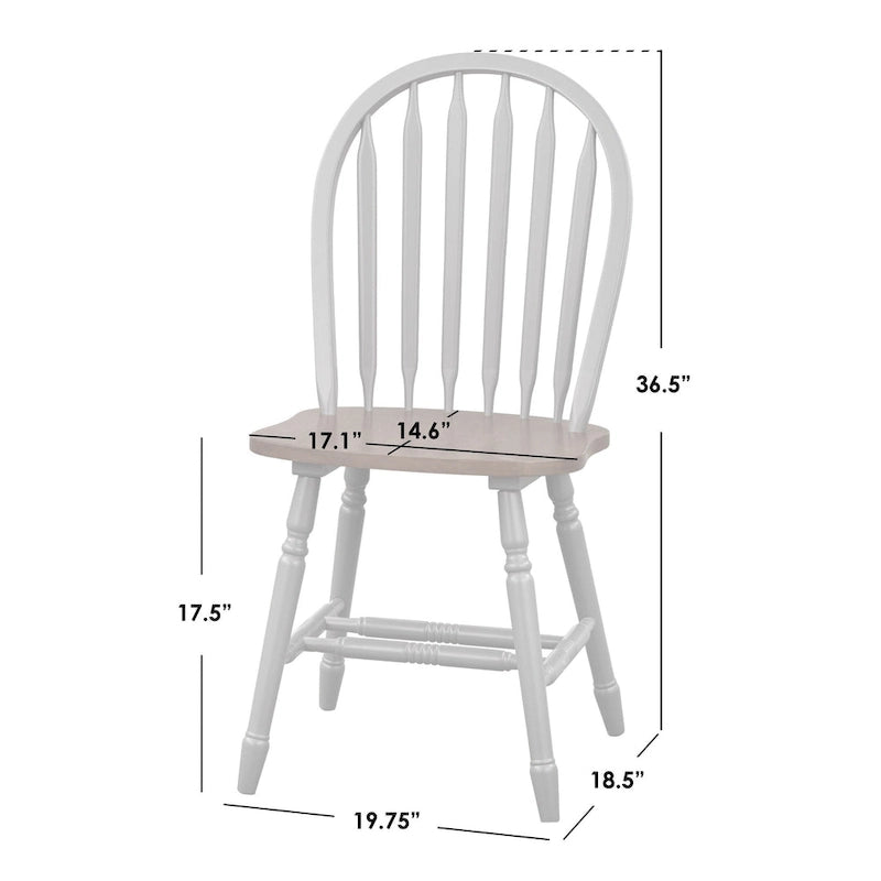 Chaises de salle à manger à barreaux en bois massif (Lot de 2)