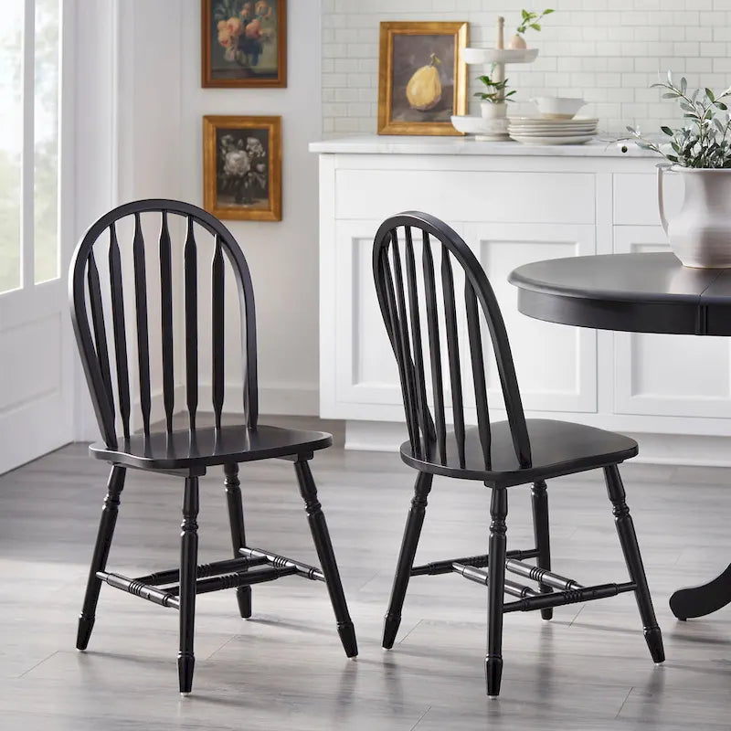 Chaises de salle à manger à barreaux en bois massif (Lot de 2)