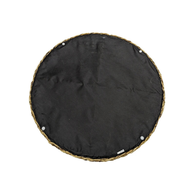 Pouf Table Basse Ronde en Bois d'Abaca Naturel Tressé à la Main