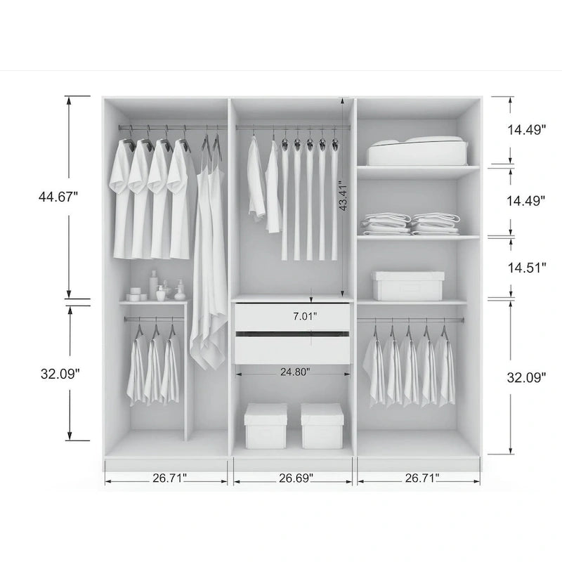 Armoire-penderie autoportante moderne Gramercy