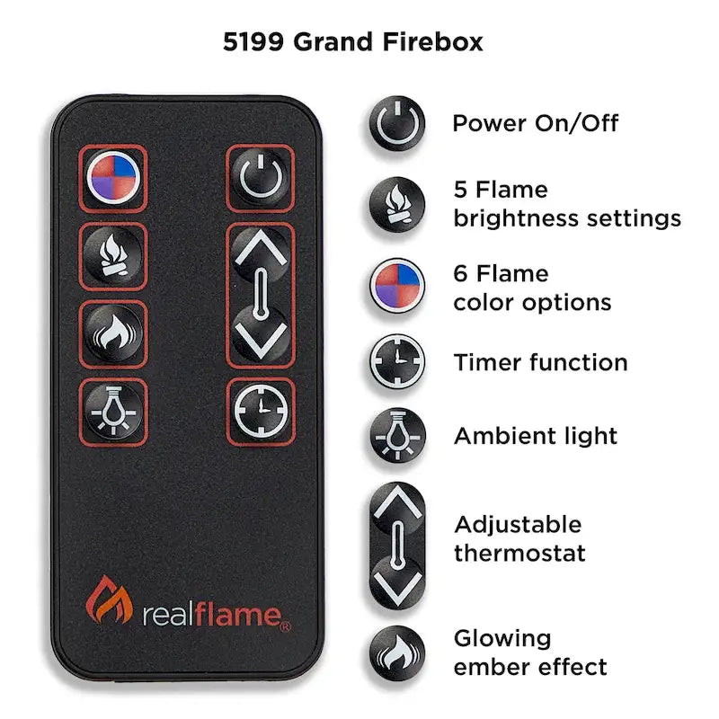 Meuble TV Grand 81 po avec foyer électrique Blanc de