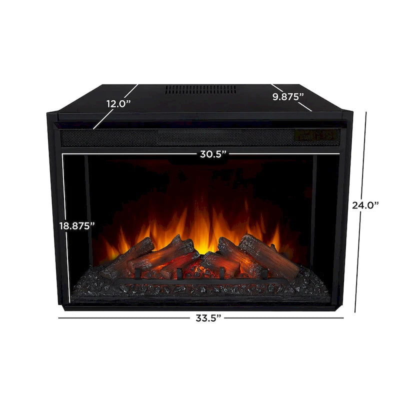 Meuble TV Grand 81 po avec foyer électrique Blanc de