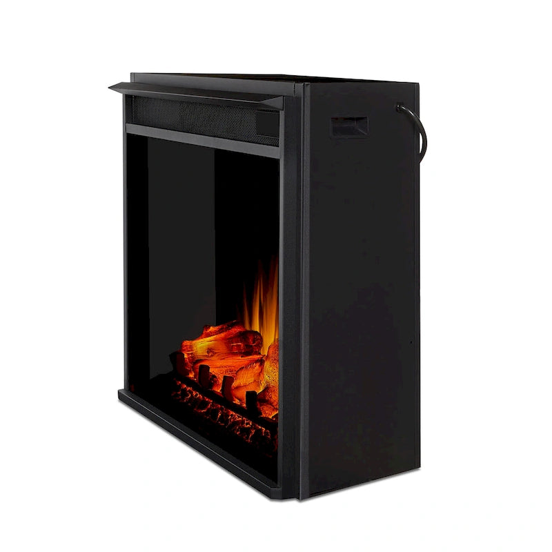Meuble TV Grand 81 po avec foyer électrique Blanc de