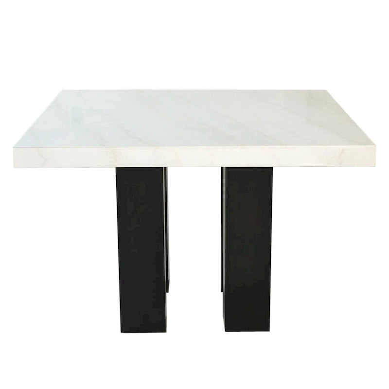 Table de salle à manger carrée de hauteur standard de 54 pouces - Blanche