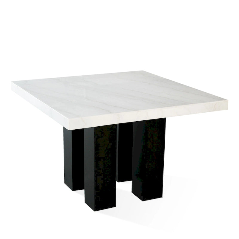 Table de salle à manger carrée de hauteur standard de 54 pouces - Blanche