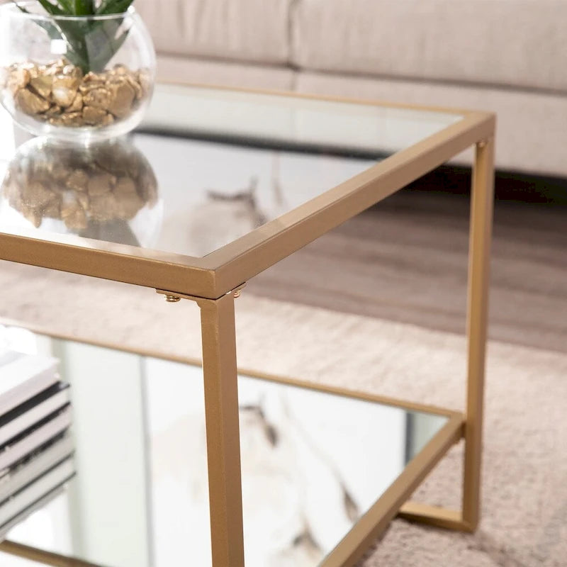 Table basse Glam en métal doré