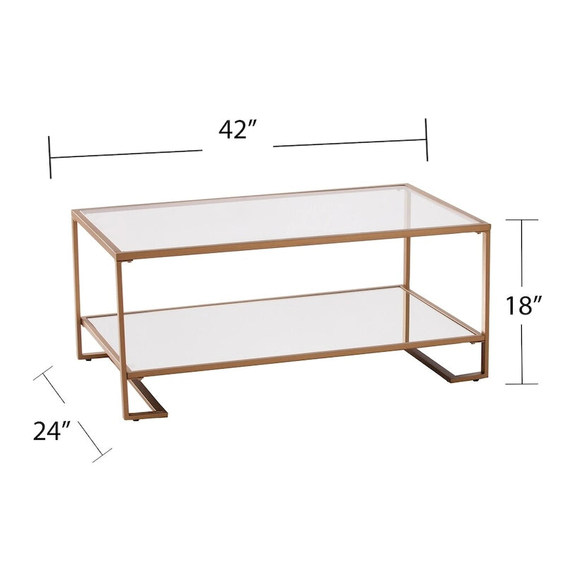 Table basse Glam en métal doré