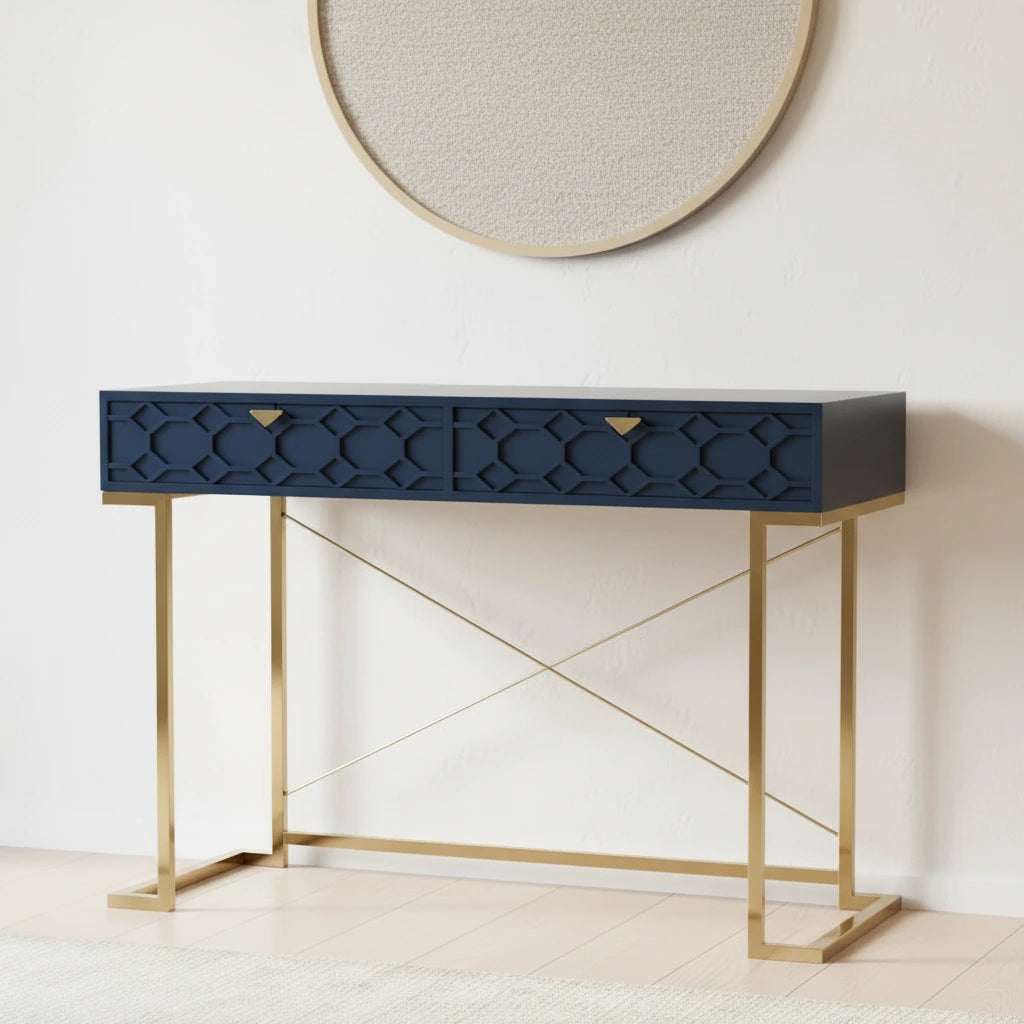 Bureau d'écriture brillant pour bureau à domicile avec tiroirs de rangement