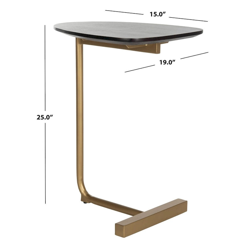 Table d'appoint C noire/dorée - 19 x 15 x 25 - 19Wx15Dx25H