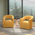 Ensemble de 2 fauteuils d'appoint pivotants à 360 degrés, dossier ouvert en velours, style glamour moderne