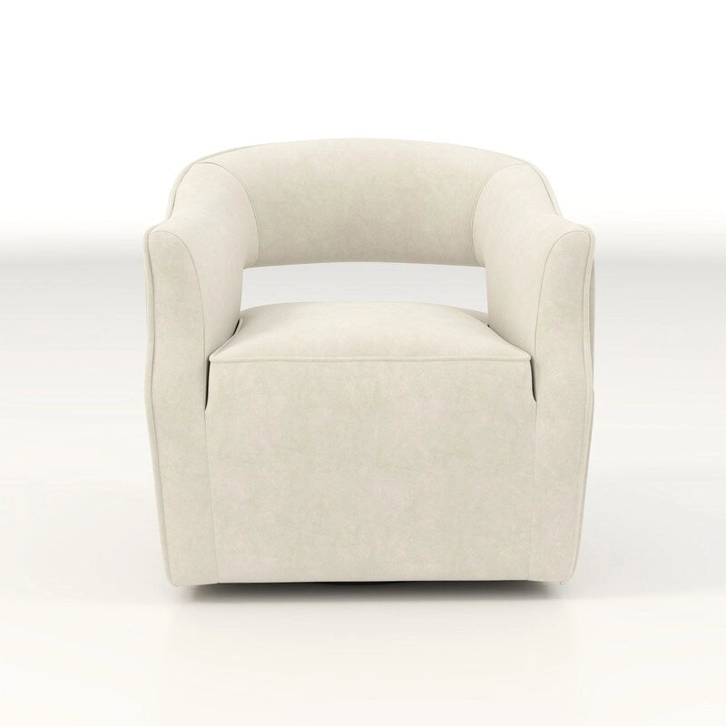 Ensemble de 2 fauteuils d'appoint pivotants à 360 degrés, dossier ouvert en velours, style glamour moderne