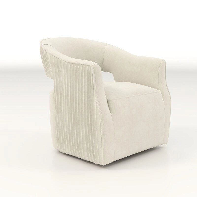 Ensemble de 2 fauteuils d'appoint pivotants à 360 degrés, dossier ouvert en velours, style glamour moderne
