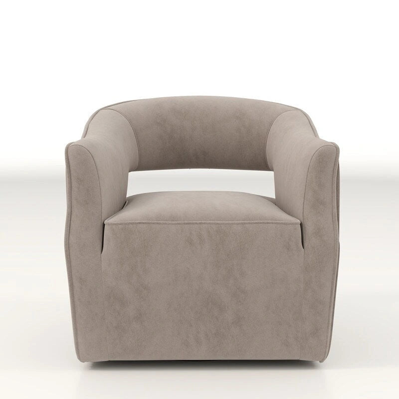 Ensemble de 2 fauteuils d'appoint pivotants à 360 degrés, dossier ouvert en velours, style glamour moderne