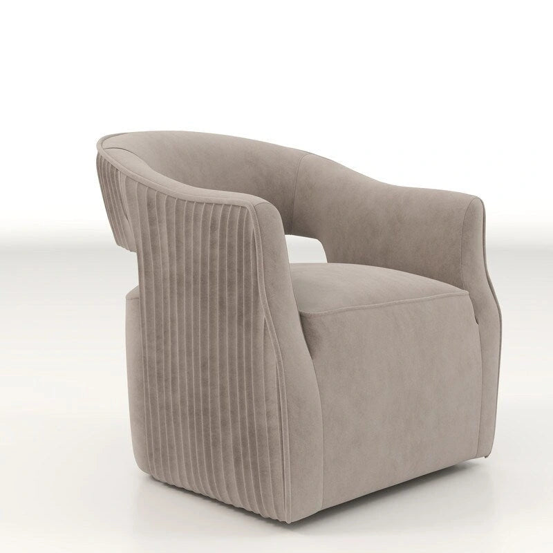 Ensemble de 2 fauteuils d'appoint pivotants à 360 degrés, dossier ouvert en velours, style glamour moderne