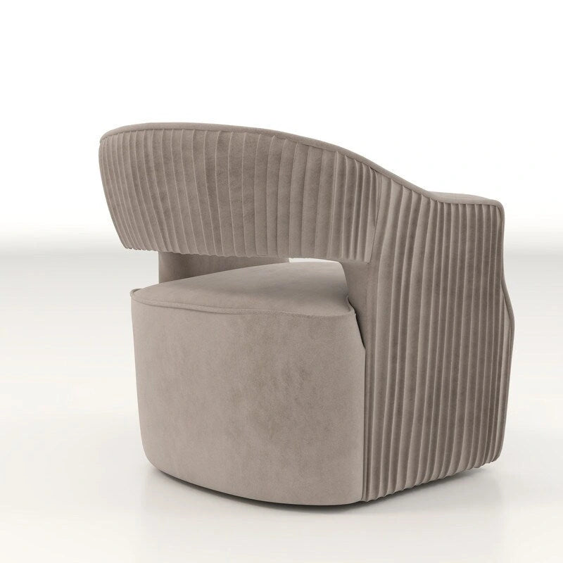 Ensemble de 2 fauteuils d'appoint pivotants à 360 degrés, dossier ouvert en velours, style glamour moderne