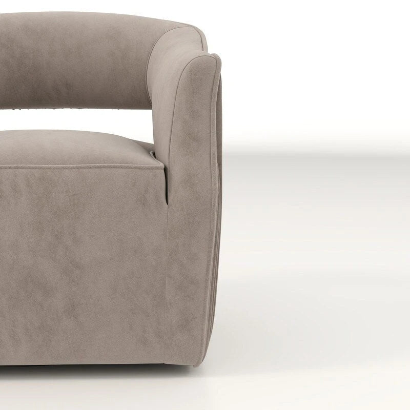 Ensemble de 2 fauteuils d'appoint pivotants à 360 degrés, dossier ouvert en velours, style glamour moderne