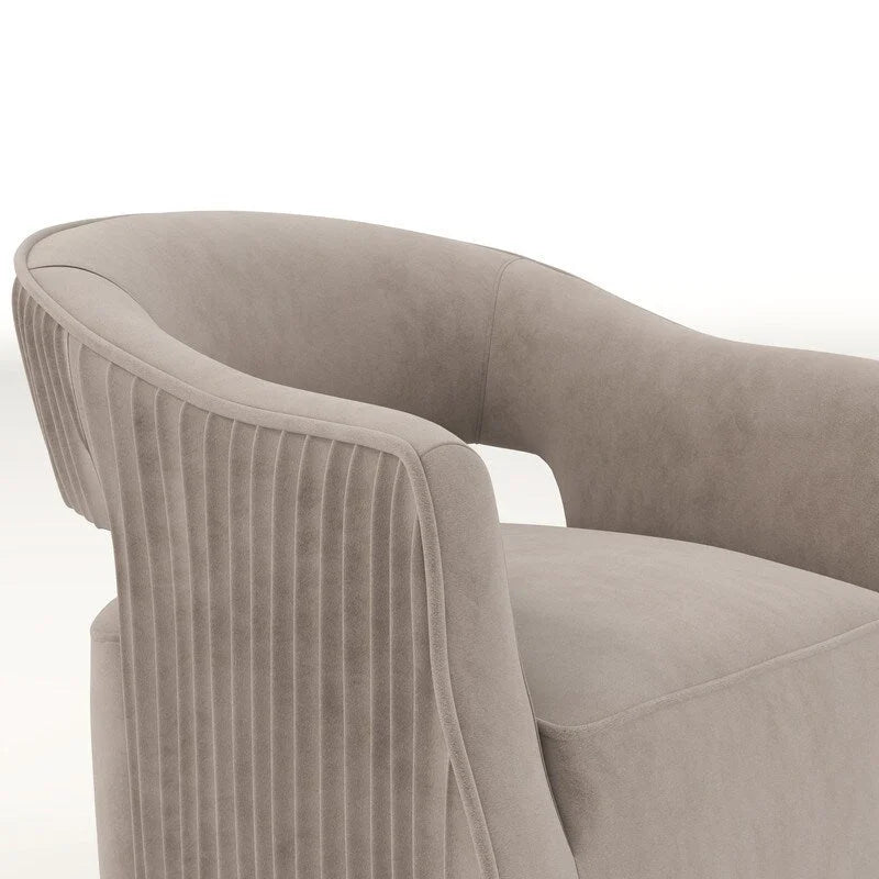 Ensemble de 2 fauteuils d'appoint pivotants à 360 degrés, dossier ouvert en velours, style glamour moderne