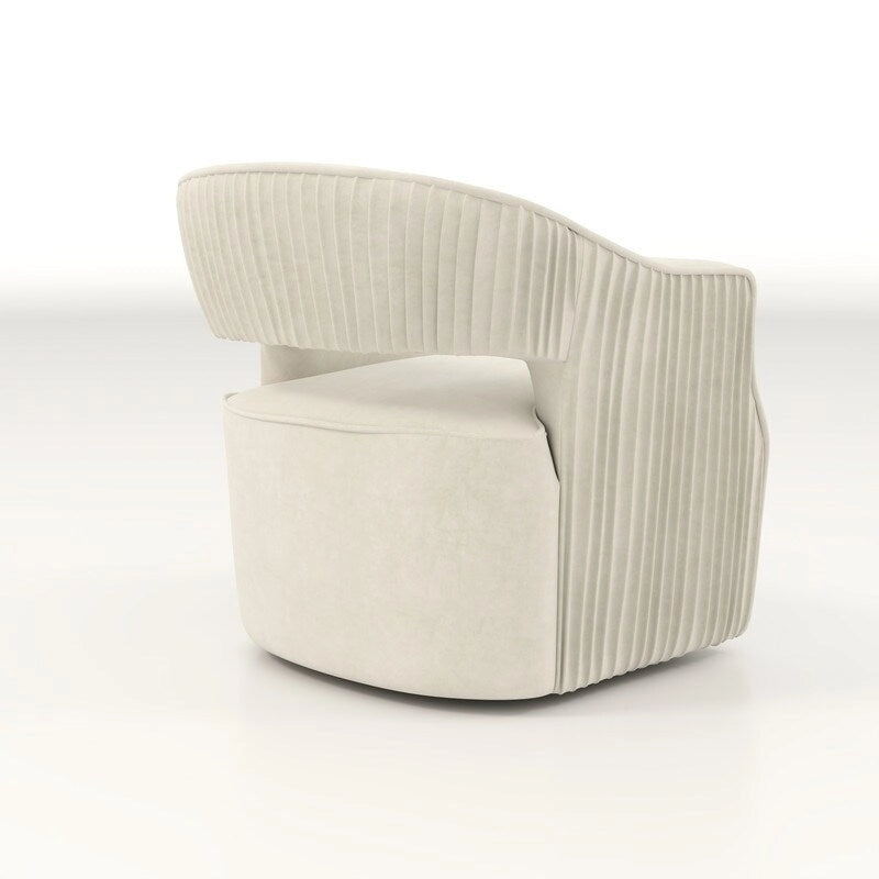 Ensemble de 2 fauteuils d'appoint pivotants à 360 degrés, dossier ouvert en velours, style glamour moderne