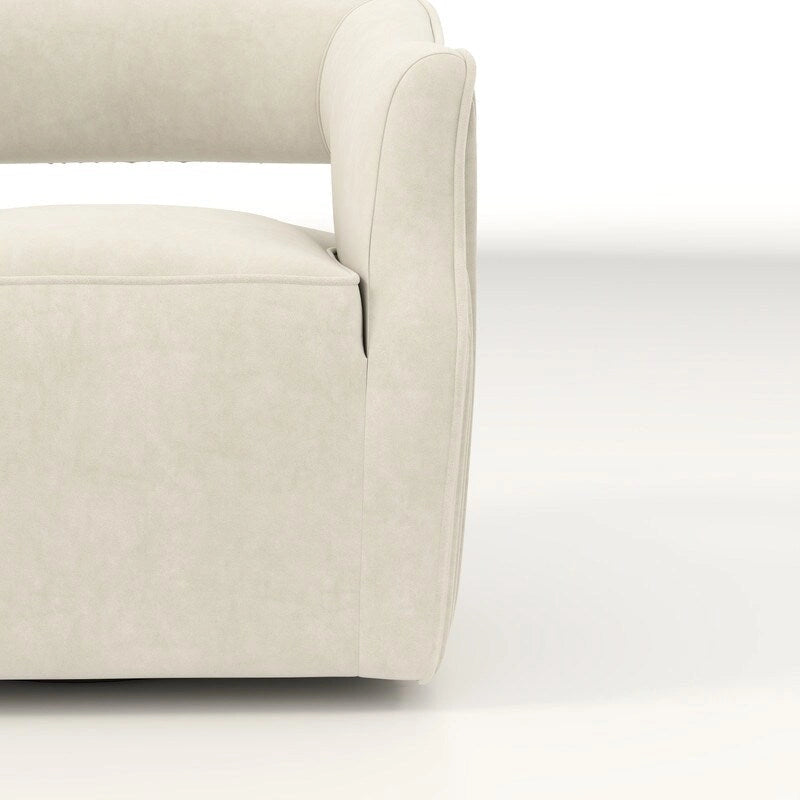 Ensemble de 2 fauteuils d'appoint pivotants à 360 degrés, dossier ouvert en velours, style glamour moderne