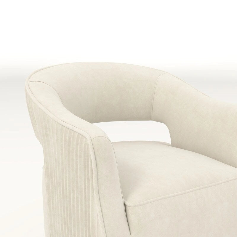Ensemble de 2 fauteuils d'appoint pivotants à 360 degrés, dossier ouvert en velours, style glamour moderne