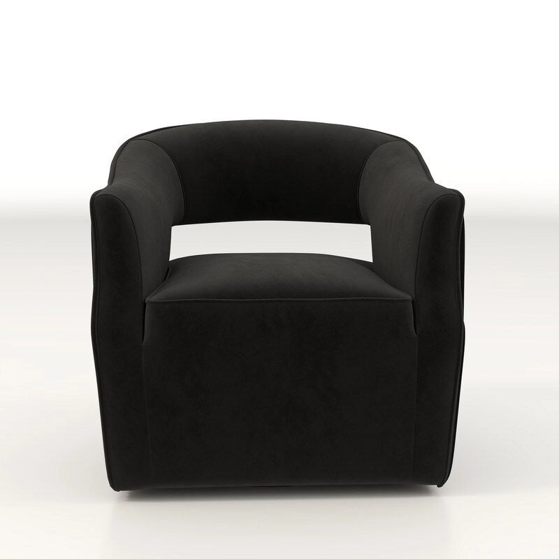 Ensemble de 2 fauteuils d'appoint pivotants à 360 degrés, dossier ouvert en velours, style glamour moderne