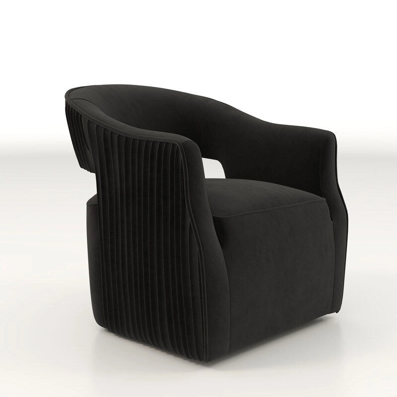Ensemble de 2 fauteuils d'appoint pivotants à 360 degrés, dossier ouvert en velours, style glamour moderne