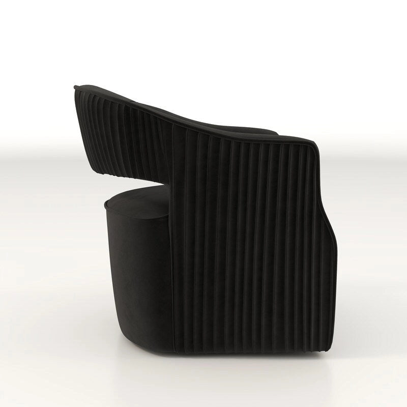 Ensemble de 2 fauteuils d'appoint pivotants à 360 degrés, dossier ouvert en velours, style glamour moderne