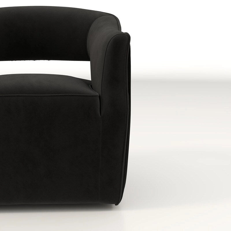 Ensemble de 2 fauteuils d'appoint pivotants à 360 degrés, dossier ouvert en velours, style glamour moderne