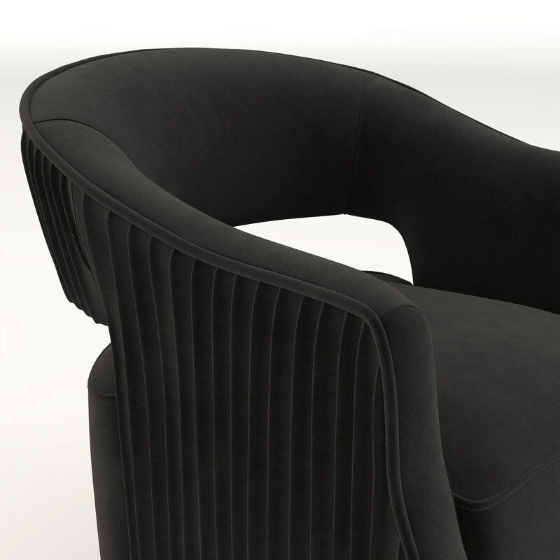 Ensemble de 2 fauteuils d'appoint pivotants à 360 degrés, dossier ouvert en velours, style glamour moderne