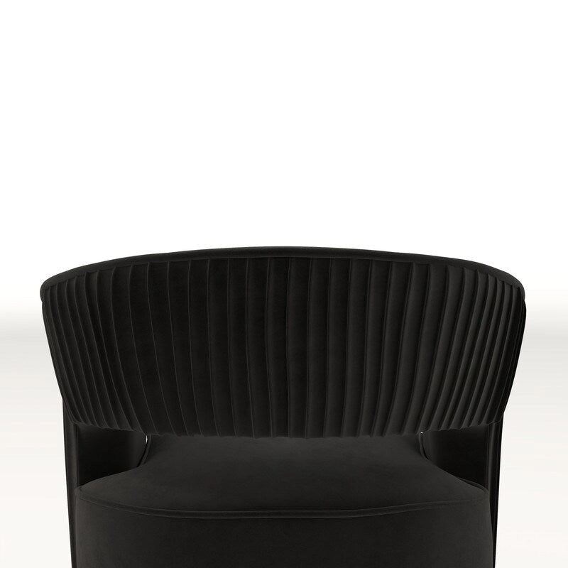 Ensemble de 2 fauteuils d'appoint pivotants à 360 degrés, dossier ouvert en velours, style glamour moderne