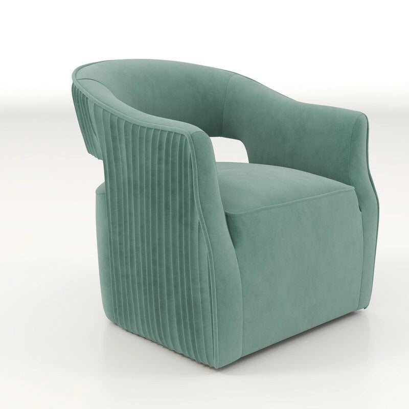 Ensemble de 2 fauteuils d'appoint pivotants à 360 degrés, dossier ouvert en velours, style glamour moderne