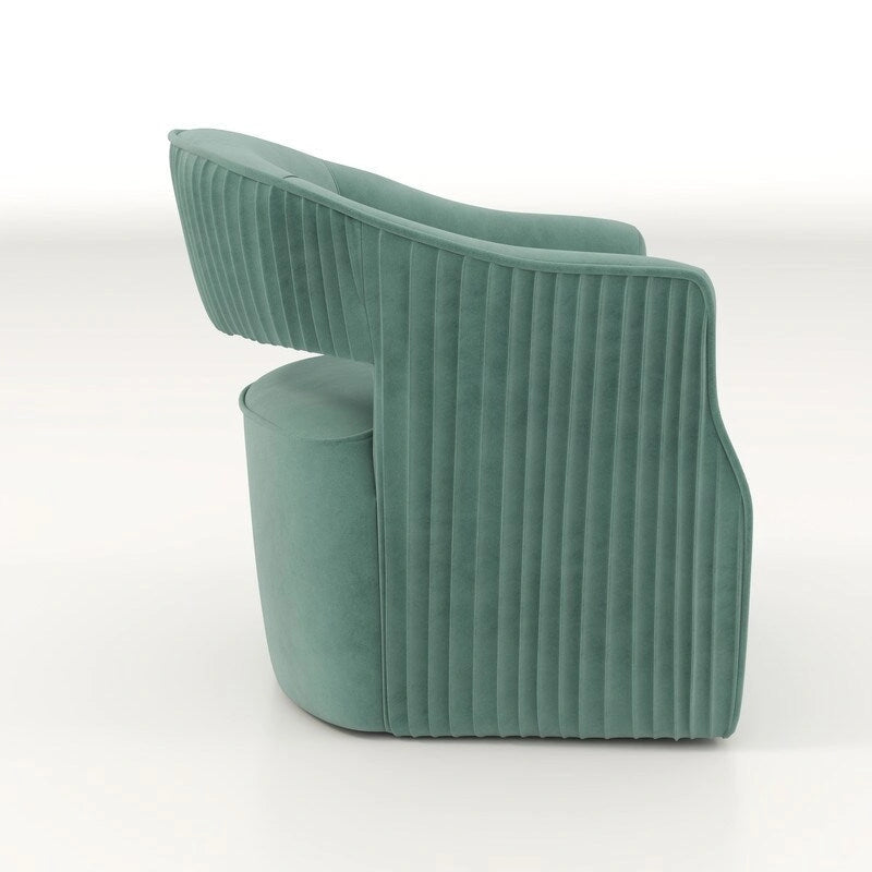 Ensemble de 2 fauteuils d'appoint pivotants à 360 degrés, dossier ouvert en velours, style glamour moderne