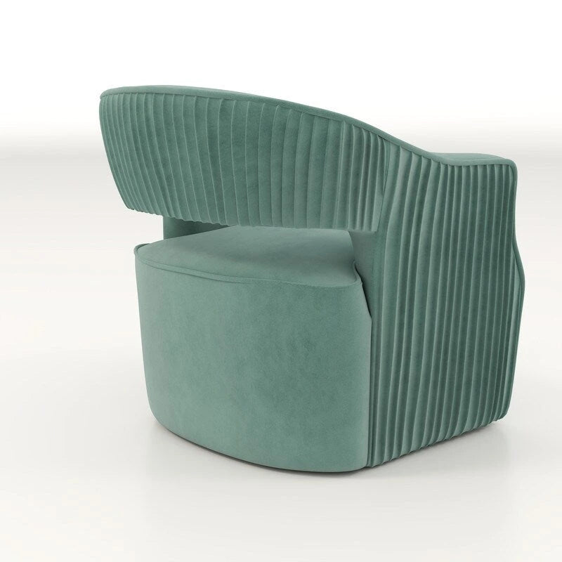 Ensemble de 2 fauteuils d'appoint pivotants à 360 degrés, dossier ouvert en velours, style glamour moderne