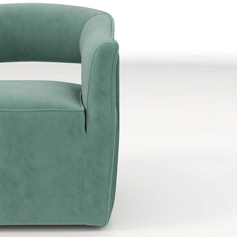 Ensemble de 2 fauteuils d'appoint pivotants à 360 degrés, dossier ouvert en velours, style glamour moderne